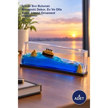 Yenilig 4 Adet Batmayan Gemi Akvaryum – Içinde Sıvı Bulunan Masaüstü Dekor, Ev ve Ofis Süsü, Liquid Ornament