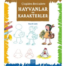 1001 Çiçek Kitaplar Çizgiden Resimlere - Hayvanlar ve Karakterler
