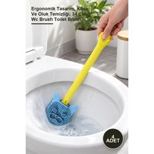 Yenilig 4 Adet Kedi Tasarımlı Ergonomik Tuvalet Fırçası – Ergonomik Tasarım, Köşe ve Oluk Temizliği, 34 Cm, Wc Brush Toilet Brush