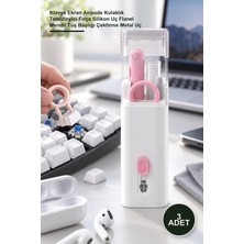 Yenilig 3 Adet Çok Fonksiyonlu 7 In 1 Temizleme Kiti – Klavye Ekran Airpods Kulaklık Temizleyici Fırça Silikon Uç Flanel Mendil Tuş Başlığı Çektirme Metal Uç