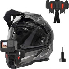 Telesın Motosiklet Kaskı Gopro Hero 11, 10, 9, 8, 7, 6, INSTA360 X3, One X2, One X, One X, Djı Osmo Aksiyon, Kaymaz Silikon, Kurulumu Kolay, Aksiyon Kamera Aksesuarları (2. Nesil) Için Çene Montajı