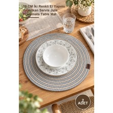 Yenilig 2 Adet Jüt Örme Supla – 39 cm Iki Renkli El Yapımı Amerikan Servis Jute Placemats Table Mat
