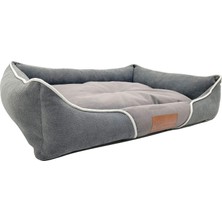 Couch Box Üst Kalite Kedi Köpek Yatağı Yıkanabilir Fermuarlı, ASTARLI%100ELYAF Dolgu (Large)