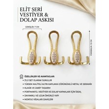 Ser Snp2 Vestiyer Dolap Elbise Askılığı Altın Portmanto Askılık Uzun Askı (3 Adet)