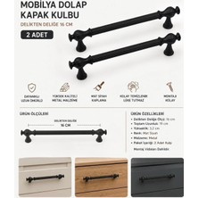 Diko DKS160 Siyah Renk Kalın Dolap Mobilya Çekmece Kapak Kulpu 160 mm Kulp (2 Adet)