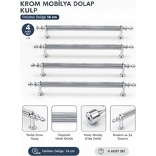 Diko DKK160 Krom Renk Mobilya Dolap Çekmece Kapak Kulpu 160 mm Krom Kulp (4 Adet)