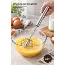 Yenilig 2 Adet Manuel Paslanmaz El Mikseri – Paslanmaz Çelik El Tipi Çırpıcı, Ergonomik Sap, Yumurta Köpürtme, Hamur Karıştırma, Hand Mixer, Hand Beater