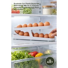 Yenilig 10 Adet Yeni Nesil Yumurta Standı – Buzdolabı Için Plastik Beyaz Raf 360X100X82 mm 14–17 Yumurta Kapasiteli Egg Holder Egg Rack