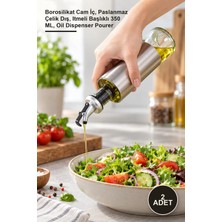 Yenilig 2 Adet Sızdırmaz Yağdanlık – Borosilikat Cam Iç, Paslanmaz Çelik Dış, Itmeli Başlıklı 350 Ml, Oil Dispenser Pourer