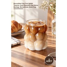 Yenilig 5 Adet Bubble Bardak – Borosilikat Cam Ince Şeffaf Tasarım, Isıya Dayanıklı Çay Kahve Bardağı, Borosilicate Glass Cup