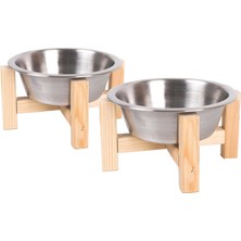 Always The Best Mama Kabı, Ahşap Kedi Mama Kabı, (Iki Adet), Kedi Mama Su Kabı, Ahşap Standlı Kedi Köpek Mama ve Su Kabı, Köpek Mama Kabı (Metal)