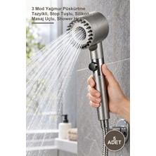 Yenilig 5 Adet Filtreli Duş Başlığı – 3 Mod Yağmur Püskürtme Tazyikli, Stop Tuşlu, Silikon Masaj Uçlu, Shower Head