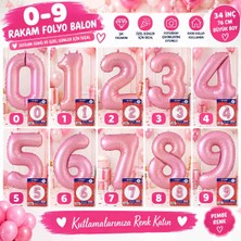 Avcı Parti Dünyası Pembe Rakam Folyo Balon 0-9 | 76 cm Doğum Günü Parti Süsü