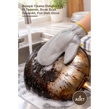Yenilig 4 Adet Alüminyum Folyo Eldiveni – Bulaşık Yıkama Eldiveni Tek El Tasarımı, Sıcak Suya Dayanıklı, Foil Dish Glove