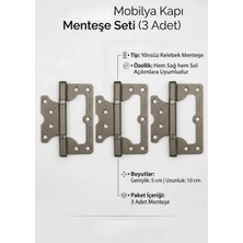 Sofuoğlu Kelebek Okka Yönsüz Çelik Mobilya Oda Ahşap Kapı Menteşesi 10 cm Menteşe (3 Adet)
