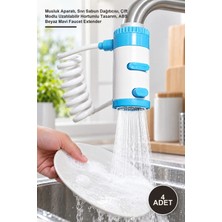 Yenilig 4 Adet Multifonksiyonel Musluk Uzatıcı ve Sabun Dispenseri – Musluk Aparatı, Sıvı Sabun Dağıtıcısı, Çift Modlu Uzatılabilir Hortumlu Tasarım, Abs Beyaz Mavi Faucet Extender