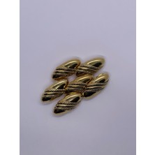 Düğmece 6 Adet Metal Görünümlü Plastik Düğme (40MM, Gold)