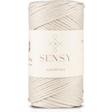 3 mm - 250 gr Polyester Makrome Ipi 120 M Polyester Makrome Ip Supla Ip ve Çanta Ipliği (Ekru)