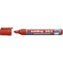 Mey İthalat 363 Beyaz Yazı Tahtası Kalemi - Kırmızı - 1 Kalem - 1-5 mm Kesik Uçlu - Yeniden Doldurulabilir