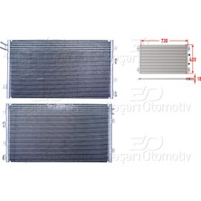Chrysler Sebring 2.0 2.4 2.7 2001-2007 Klima Radyatörü (730X403X18 Mm)