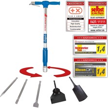Scheppach Basınçlı Hava Küreği Aero² Kompresör Için Spade (Basınçlı Hava Çekiç 27 Jul, 6,3 Bar, Hızlı Değiştirme Sistemli Kombi Cihaz, Basınçlı Hava Keskisi 5 Alet Başlığı Seti Dahil)