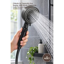 Yenilig 4 Adet Duş Başlığı Seti – 5 Modlu Su Tasarruflu Duş Başlığı, Abs Gövde, Paslanmaz Çelik Hortum, Hand Shower