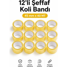 Anı Ofis Kırtasiye 12’li Şeffaf Koli Bandı 45 mm x 40 Metre Güçlü Yapışkanlı Paketleme Bandı