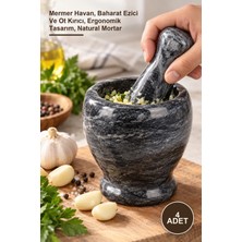 Yenilig 4 Adet Doğal Cilalı Mermer Havan – Mermer Havan, Baharat Ezici ve Ot Kırıcı, Ergonomik Tasarım, Natural Mortar