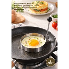 Yenilig 2 Adet Metal Yuvarlak Omlet Krep Kalıbı – Yapışmaz Metal Kalıp ve Kahvaltılık Şekillendirici, Omlet Ring Egg Ring Pancake Mold