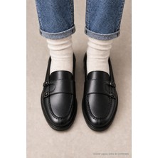 Capone Outfitters Stephine Çift Tokalı Kadın Loafer Ayakkabı