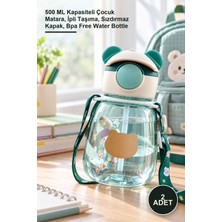 Yenilig 2 Adet Yaramaz Ayıcık Su Matarası – 500 ml Kapasiteli Çocuk Matara, Ipli Taşıma, Sızdırmaz Kapak, Bpa Free Water Bottle