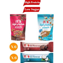 's Protein Mix Paket - Yüksek Protein Bar 40 G x 12 Adet (2 Çeşit) - Yüksek Protein Granola (2 Çeşit)