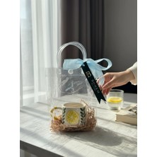 Bohem Kutusu Limon Desenli Hediye Paketli Çantalı Kupa Bardak