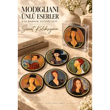 NC Puzzles Modigliani Ünlü Eserler 6'lı Ahşap Mdf Bardak Altlığı Seti , 10 Cm, Sanat Serisi