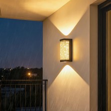 Dış Mekan LED Duvar Lambası IP65 Su Geçirmez Alüminyum Duvar Aydınlatması Modern Yukarı ve Aşağı Duvar Aydınlatması Teras Bahçe Koridor Merdiven Için