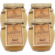 Laçoko 1400 Gram Şekersiz, Katkısız, Glutensiz, Vegan, Doğal Çifte Kavrulmuş Yer Fıstığı Ezmesi (1400 Gram)