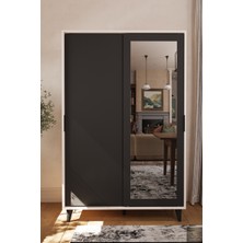 Lignosar Liminal Aynalı Vestiyer – 8 Raflı, Sürgü Kapaklı Portmanto & Askılık, Vizon Bej / Antrasit
