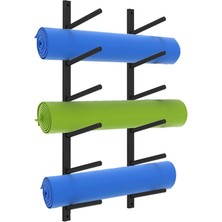 Yoga Matı ve Masaj Rulosu Duvar Askısı, Ev Fitness Için Yerden Tasarruf Sağlayan Spor Salonu Düzenleyici, Havlu Saklama, Siyah, 110 cm (43,3 Inç)