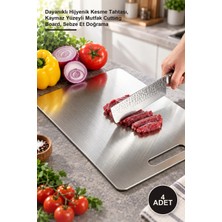 Yenilig 4 Adet Paslanmaz Çelik Kesim Panosu – Dayanıklı Hijyenik Kesme Tahtası, Kaymaz Yüzeyli Mutfak Cutting Board, Sebze Et Doğrama