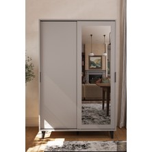 Lignosar Liminal Aynalı Vestiyer – 8 Raflı, Sürgü Kapaklı Portmanto & Askılık, Taş Gri