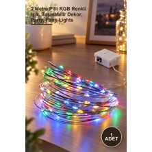 Yenilig 1 Adet Peri LED Işık – 2 Metre Pilli Rgb Renkli Işık, Taşınabilir Dekor, Party, Fairy Lights