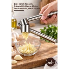 Yenilig 10 Adet Paslanmaz Çelik Sarımsak Ezici – Ergonomik Tasarım, Çıkarılabilir Hazne, Kolay Temizlenebilir, Garlic Press