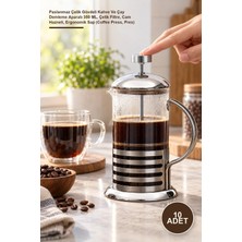 Yenilig 10 Adet French Press – Paslanmaz Çelik Gövdeli Kahve ve Çay Demleme Aparatı 350 Ml, Çelik Filtre, Cam Hazneli, Ergonomik Sap (Coffee Press, Pres)