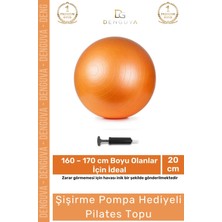 Denguva Profesyonel Seri Dayanıklı Yüksek Kalite Mini Gymball 20CM Turuncu Pilates Topu Şişirme Pompa Hediye