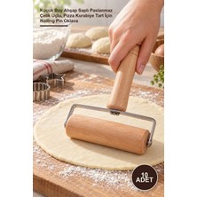 Yenilig 10 Adet Hamur Açma Rulosu – Küçük Boy Ahşap Saplı Paslanmaz Çelik Uçlu, Pizza Kurabiye Tart Için Rolling Pin Oklava