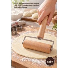 Yenilig 3 Adet Hamur Açma Rulosu – Küçük Boy Ahşap Saplı Paslanmaz Çelik Uçlu, Pizza Kurabiye Tart Için Rolling Pin Oklava