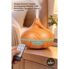 Yenilig 1 Adet Uzaktan Kumandalı Ultrasonik Hava Nemlendirici – Ahşap Desenli Tasarım, Aromaterapi Difüzör, USB Humidifier Remote Control