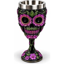Day Of The Dead Şeker Kuru Kafa Tasarımlı 3D Çelik Kadeh Bardak ALK6513 Nemere