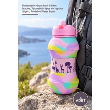 Yenilig 4 Adet Akordiyon Su Şişesi – Katlanabilir Gıda Sınıfı Silikon Matara, Taşınabilir Spor ve Seyahat Şişesi, Foldable Water Bottle