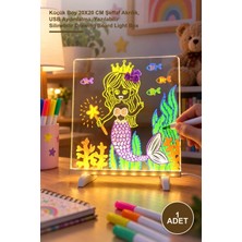 Yenilig 1 Adet LED Aydınlatmalı Yazı ve Çizim Tahtası – Küçük Boy 20X20 cm Şeffaf Akrilik, USB Aydınlatma, Yazılabilir Silinebilir Drawing Board Light Box